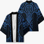 Kikorangi Maori Ta Moko Poutama Art Kimono - Aussie Hoodie