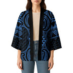 Kikorangi Maori Ta Moko Poutama Art Kimono - Aussie Hoodie