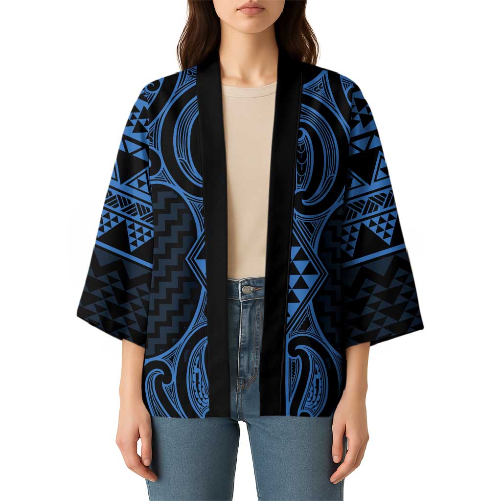 Kikorangi Maori Ta Moko Poutama Art Kimono - Aussie Hoodie