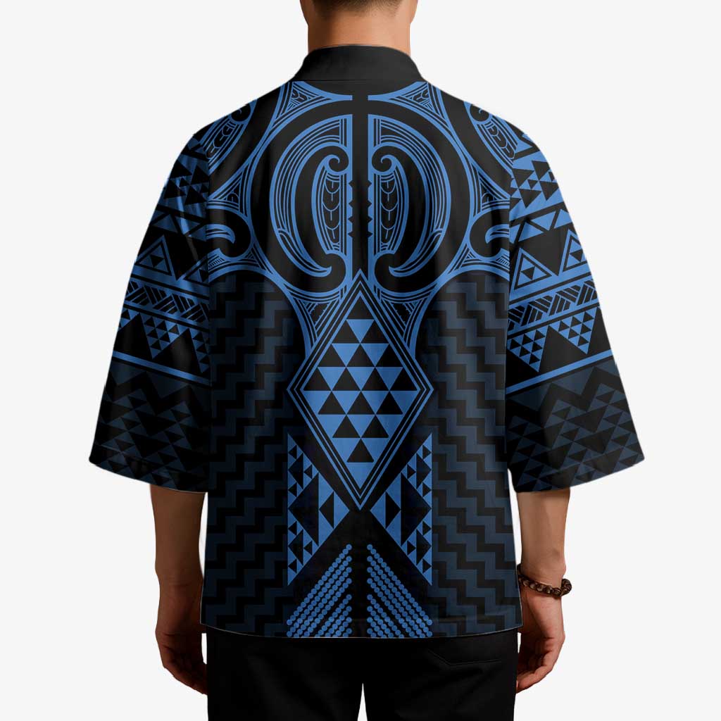 Kikorangi Maori Ta Moko Poutama Art Kimono - Aussie Hoodie