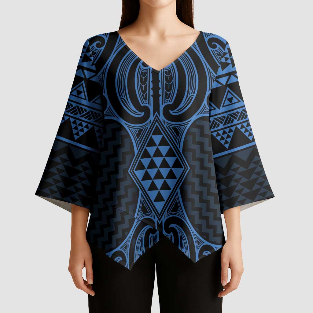 Kikorangi Maori Ta Moko Poutama Art Kimono Sleeve Blouse - Aussie Hoodie
