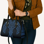 Kikorangi Maori Ta Moko Poutama Art Leather Bag - Aussie Hoodie