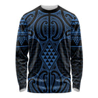 Kikorangi Maori Ta Moko Poutama Art Long Sleeve Shirt