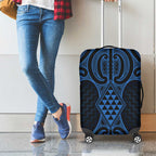 Kikorangi Maori Ta Moko Poutama Art Luggage Cover