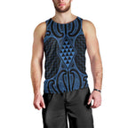 Kikorangi Maori Ta Moko Poutama Art Men Tank Top