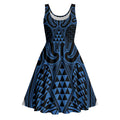 Kikorangi Maori Ta Moko Poutama Art Midi Dress - Aussie Hoodie