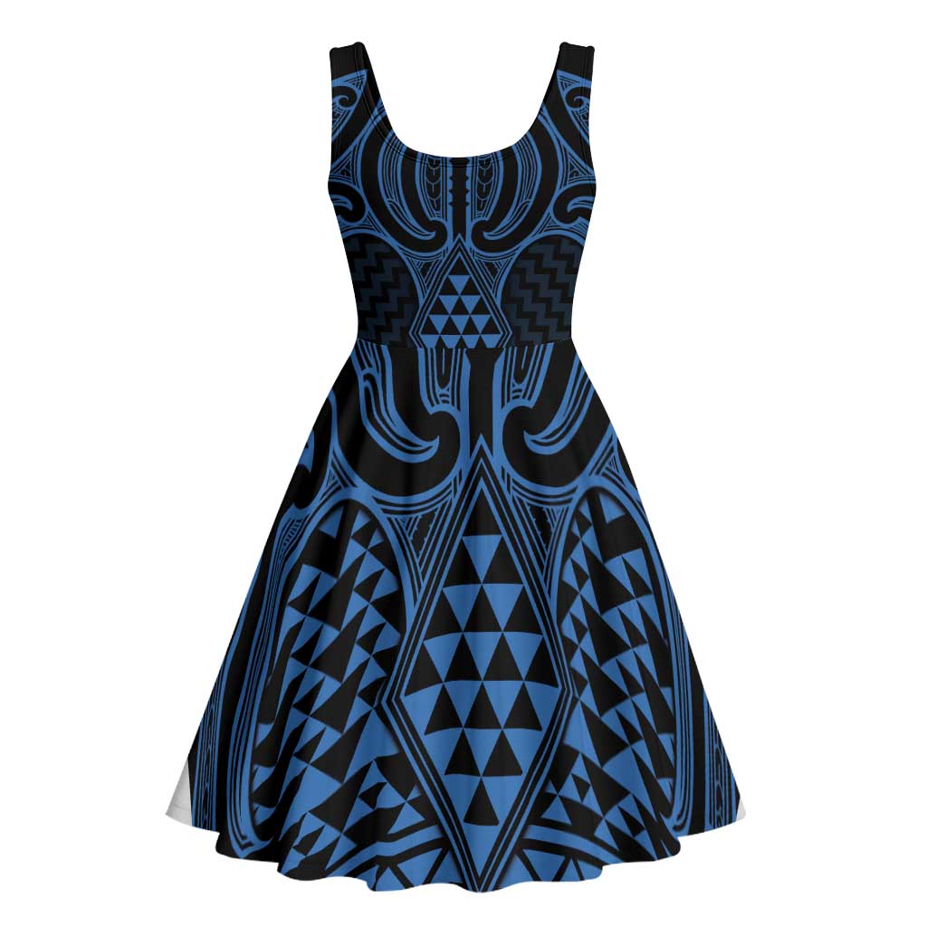 Kikorangi Maori Ta Moko Poutama Art Midi Dress - Aussie Hoodie