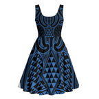 Kikorangi Maori Ta Moko Poutama Art Midi Dress - Aussie Hoodie