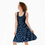 Kikorangi Maori Ta Moko Poutama Art Midi Dress - Aussie Hoodie