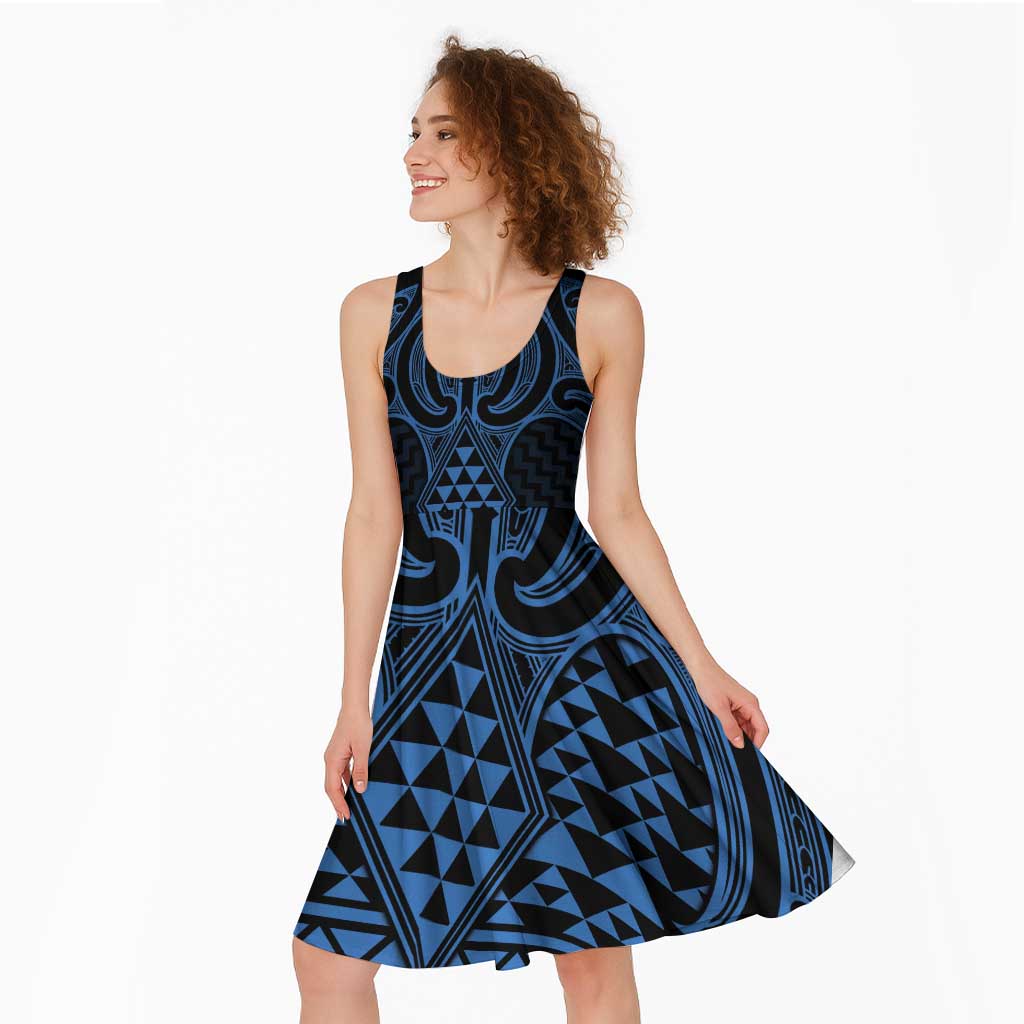 Kikorangi Maori Ta Moko Poutama Art Midi Dress - Aussie Hoodie
