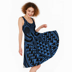 Kikorangi Maori Ta Moko Poutama Art Midi Dress - Aussie Hoodie