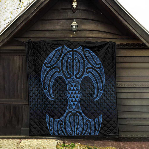 Kikorangi Maori Ta Moko Poutama Art Quilt