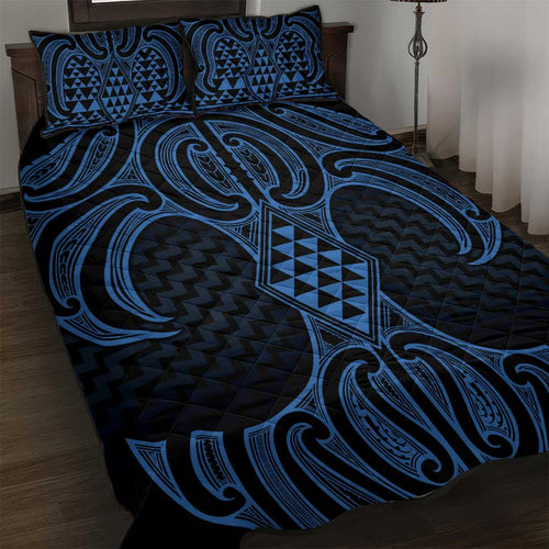 Kikorangi Maori Ta Moko Poutama Art Quilt Bed Set