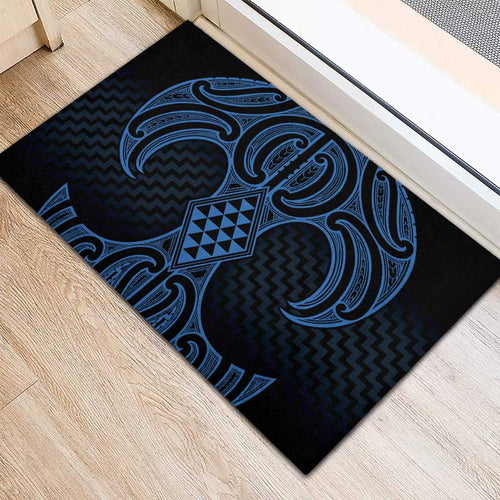 Kikorangi Maori Ta Moko Poutama Art Rubber Doormat