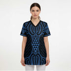 Kikorangi Maori Ta Moko Poutama Art Scrub Top - Aussie Hoodie