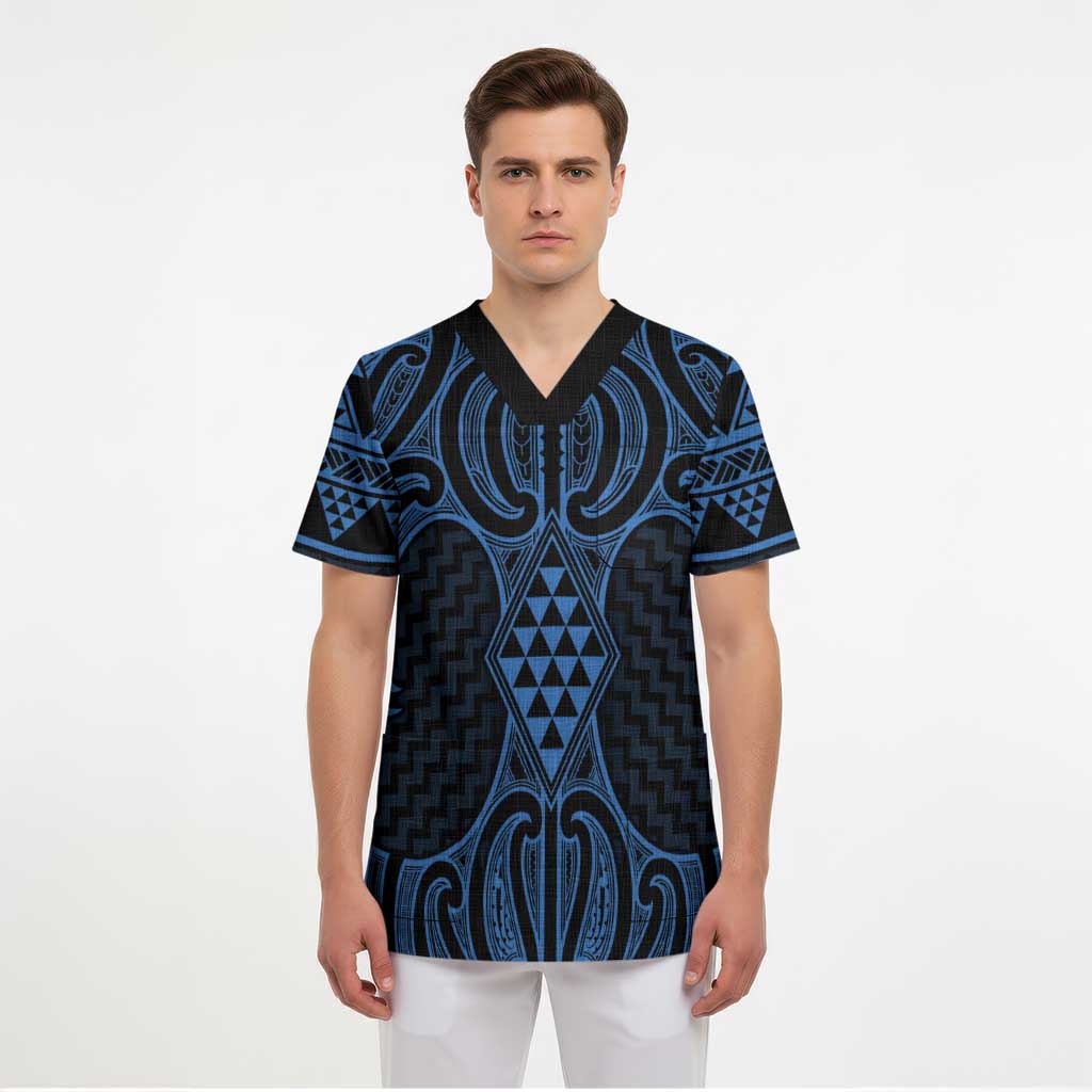 Kikorangi Maori Ta Moko Poutama Art Scrub Top - Aussie Hoodie