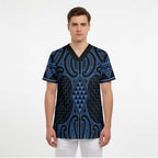 Kikorangi Maori Ta Moko Poutama Art Scrub Top - Aussie Hoodie
