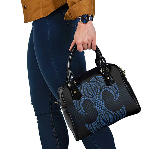 Kikorangi Maori Ta Moko Poutama Art Shoulder Handbag