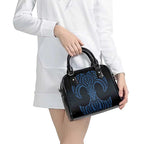 Kikorangi Maori Ta Moko Poutama Art Shoulder Handbag
