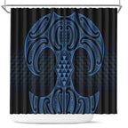 Kikorangi Maori Ta Moko Poutama Art Shower Curtain