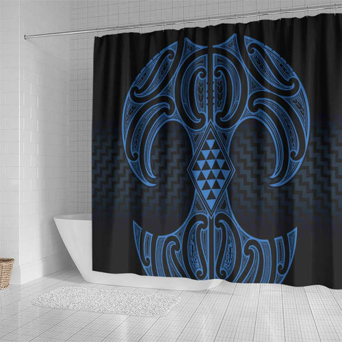 Kikorangi Maori Ta Moko Poutama Art Shower Curtain