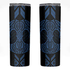 Kikorangi Maori Ta Moko Poutama Art Skinny Tumbler