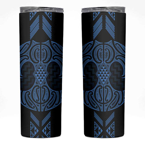Kikorangi Maori Ta Moko Poutama Art Skinny Tumbler