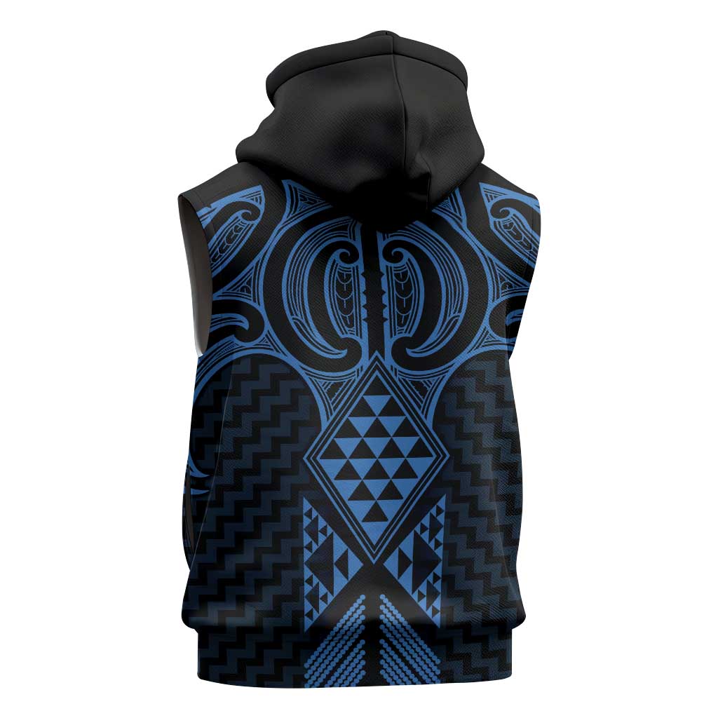 Kikorangi Maori Ta Moko Poutama Art Sleeveless Hoodie - Aussie Hoodie