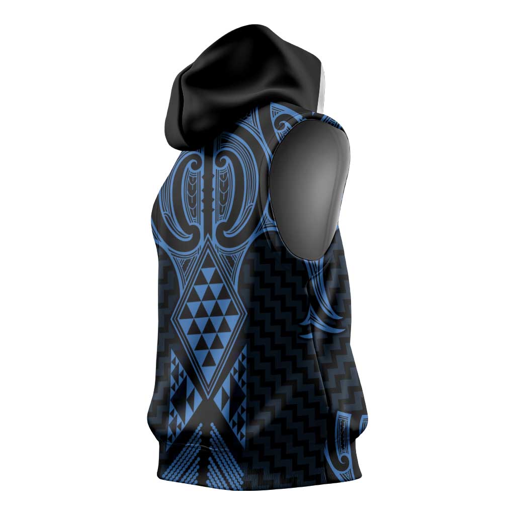 Kikorangi Maori Ta Moko Poutama Art Sleeveless Hoodie - Aussie Hoodie