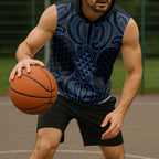 Kikorangi Maori Ta Moko Poutama Art Sleeveless Hoodie - Aussie Hoodie