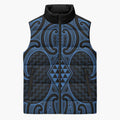 Kikorangi Maori Ta Moko Poutama Art Sleeveless Puffer Jacket - Aussie Hoodie