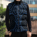 Kikorangi Maori Ta Moko Poutama Art Sleeveless Puffer Jacket - Aussie Hoodie