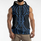 Kikorangi Maori Ta Moko Poutama Art Sleeveless Zip Hoodie LT9