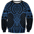 Kikorangi Maori Ta Moko Poutama Art Sweatshirt