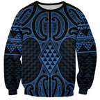 Kikorangi Maori Ta Moko Poutama Art Sweatshirt