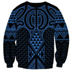 Kikorangi Maori Ta Moko Poutama Art Sweatshirt
