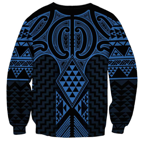 Kikorangi Maori Ta Moko Poutama Art Sweatshirt