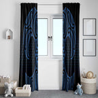 Kikorangi Maori Ta Moko Poutama Art Window Curtain