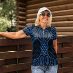 Kikorangi Maori Ta Moko Poutama Art Women Polo Shirt