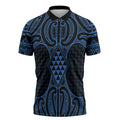Kikorangi Maori Ta Moko Poutama Art Zipper Polo Shirt - Aussie Hoodie