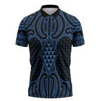 Kikorangi Maori Ta Moko Poutama Art Zipper Polo Shirt - Aussie Hoodie