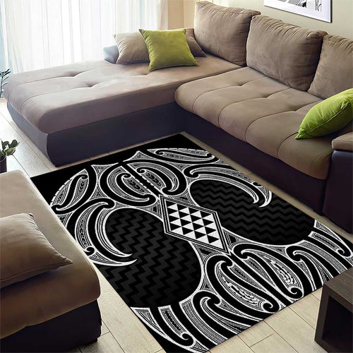 Ma Maori Ta Moko Poutama Art Area Rug