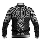 Ma Maori Ta Moko Poutama Art Baseball Jacket