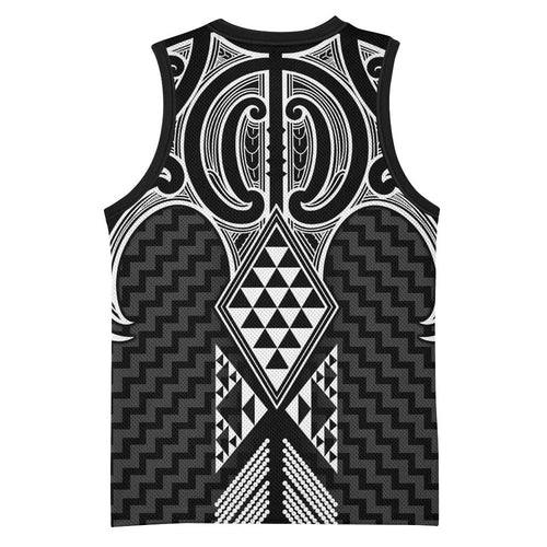 Ma Maori Ta Moko Poutama Art Basketball Jersey - Aussie Hoodie