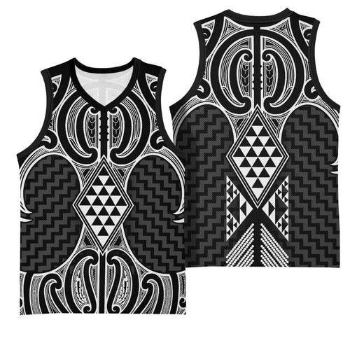Ma Maori Ta Moko Poutama Art Basketball Jersey - Aussie Hoodie