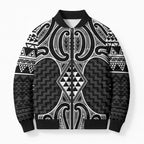 Ma Maori Ta Moko Poutama Art Bomber Puffer Jacket - Aussie Hoodie