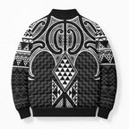 Ma Maori Ta Moko Poutama Art Bomber Puffer Jacket - Aussie Hoodie