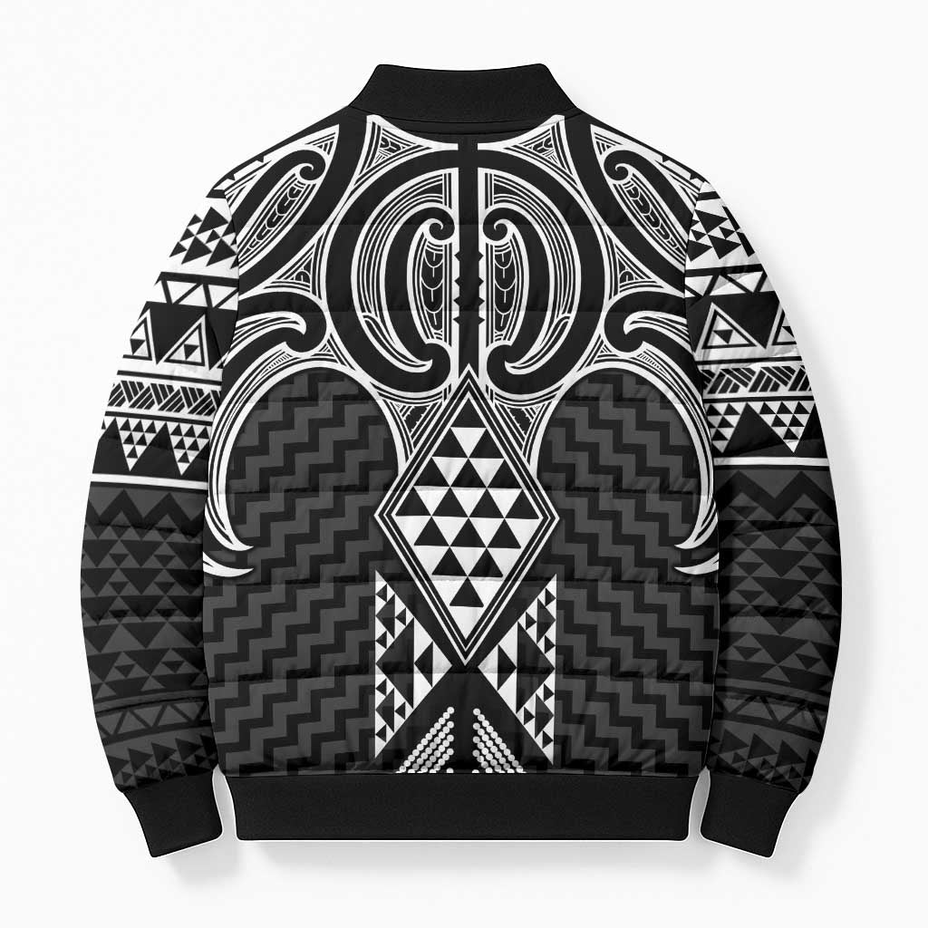 Ma Maori Ta Moko Poutama Art Bomber Puffer Jacket - Aussie Hoodie