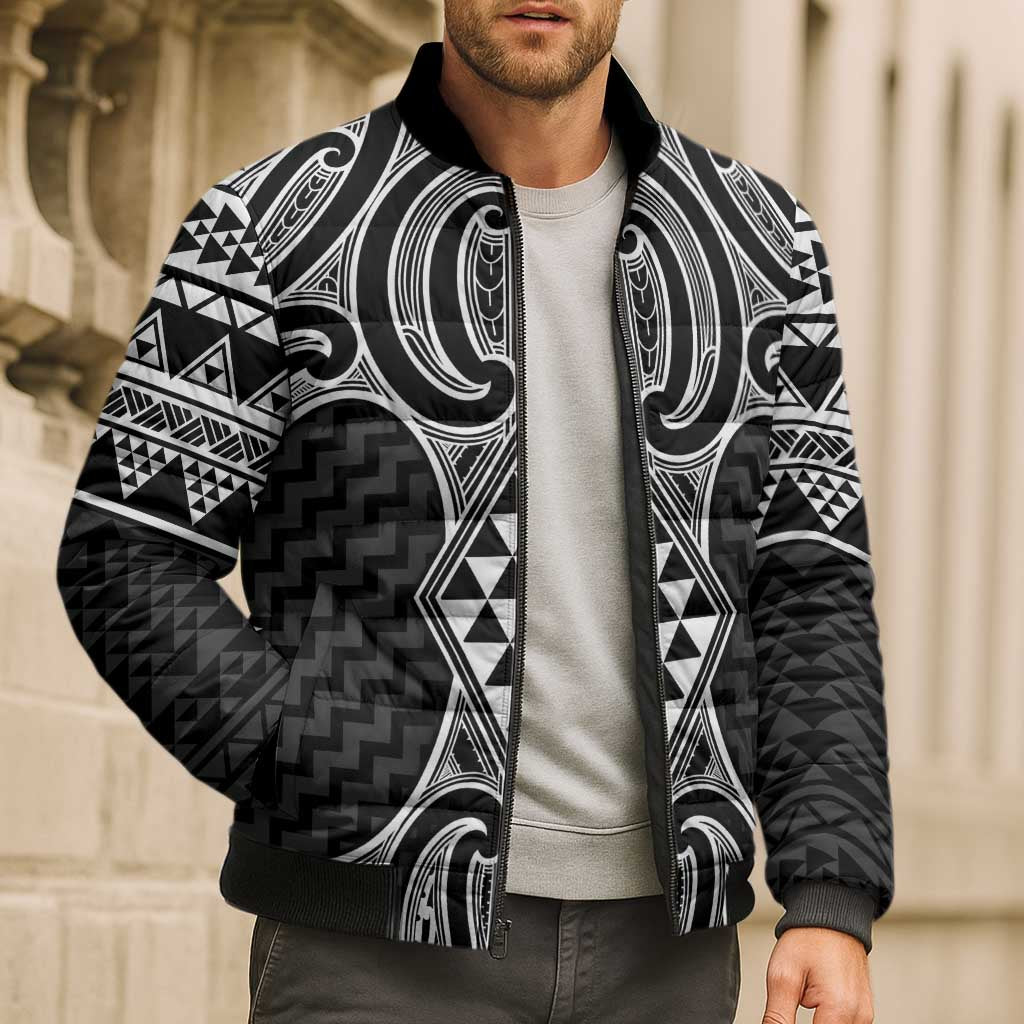 Ma Maori Ta Moko Poutama Art Bomber Puffer Jacket - Aussie Hoodie