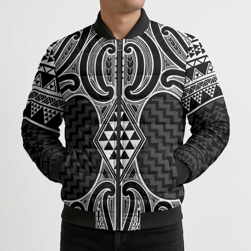 Ma Maori Ta Moko Poutama Art Bomber Puffer Jacket - Aussie Hoodie
